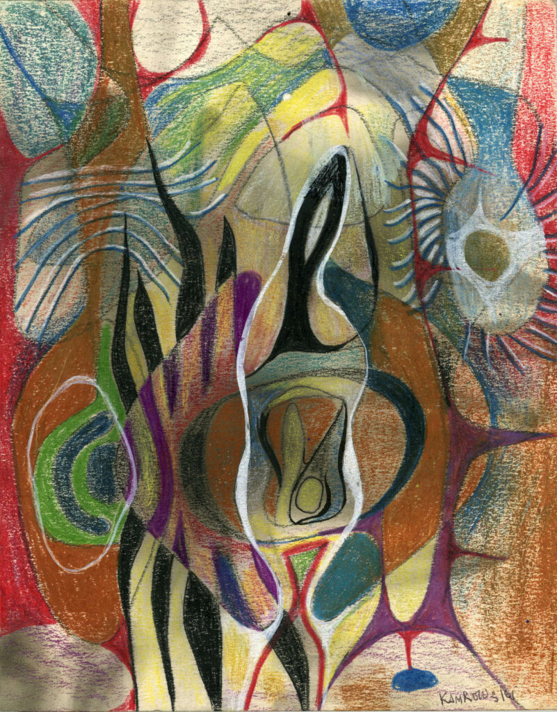 Gerome Kamrowski American, 1914-2004
Untitled, 1940s
Colored pencil on board
8 x 6 1/2 inches