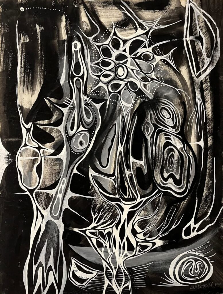 Gerome Kamrowski American, 1914-2004
Untitled 3035, 1941
Ink on paper
24 x 18 inches