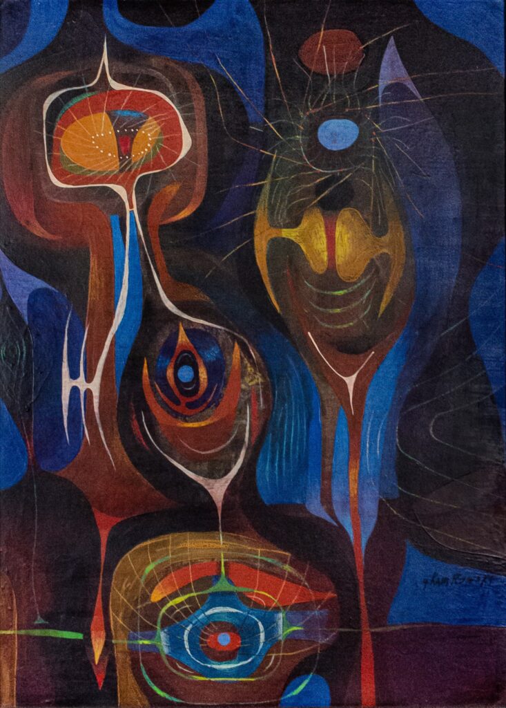 Gerome Kamrowski American, 1914-2004
Untitled, circa 1945
Oil on panel
30 x 22 inches