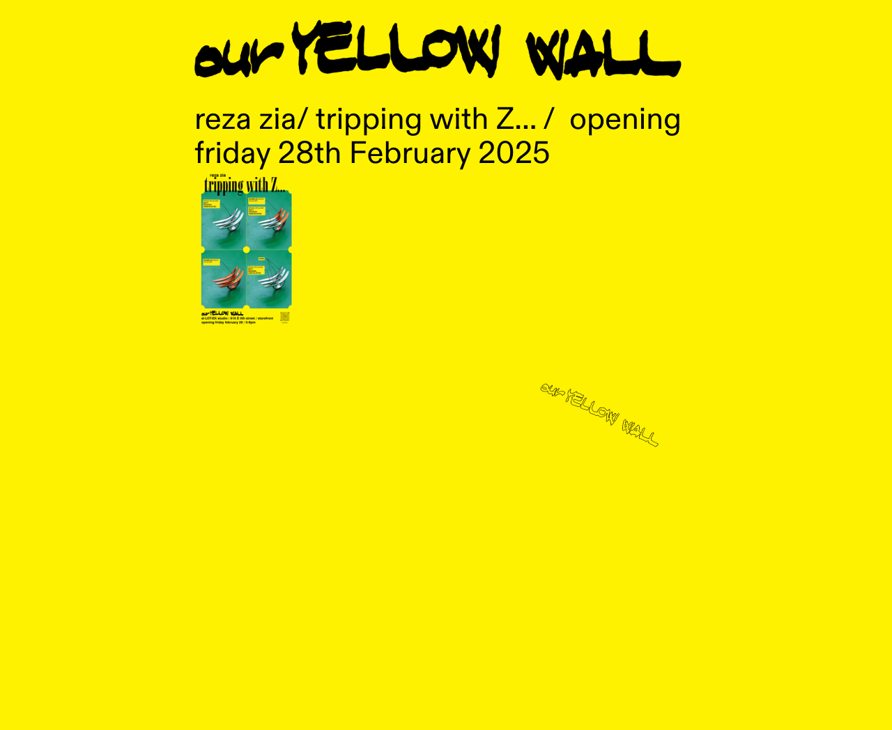 reza zia/ tripping with Z… /  opening friday 28th February 2025