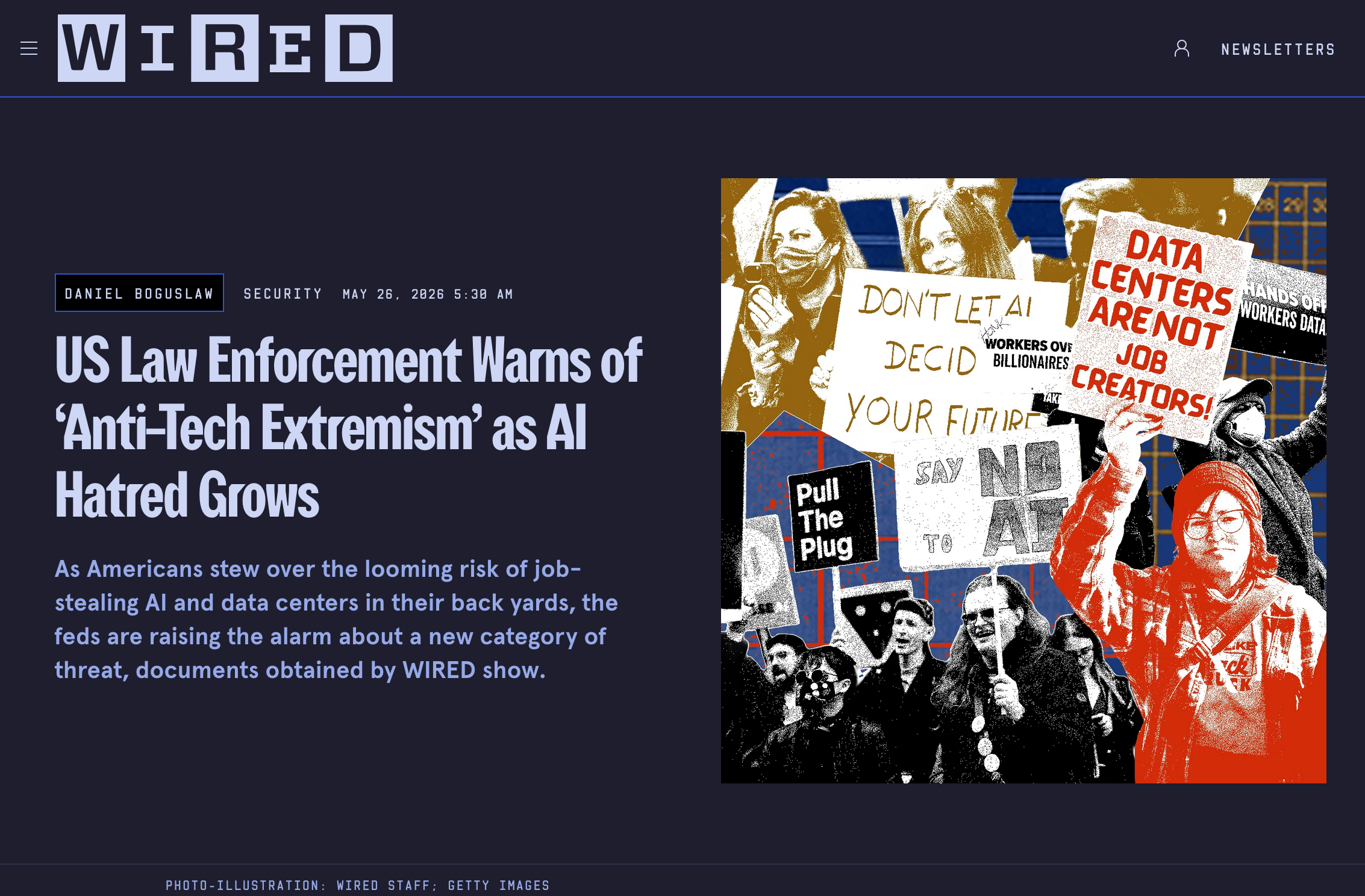 US Law Enforcement Warns of ‘Anti-Tech Extremism’ as AI Hatred Grows